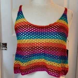 Rainbow mesh top 🌈